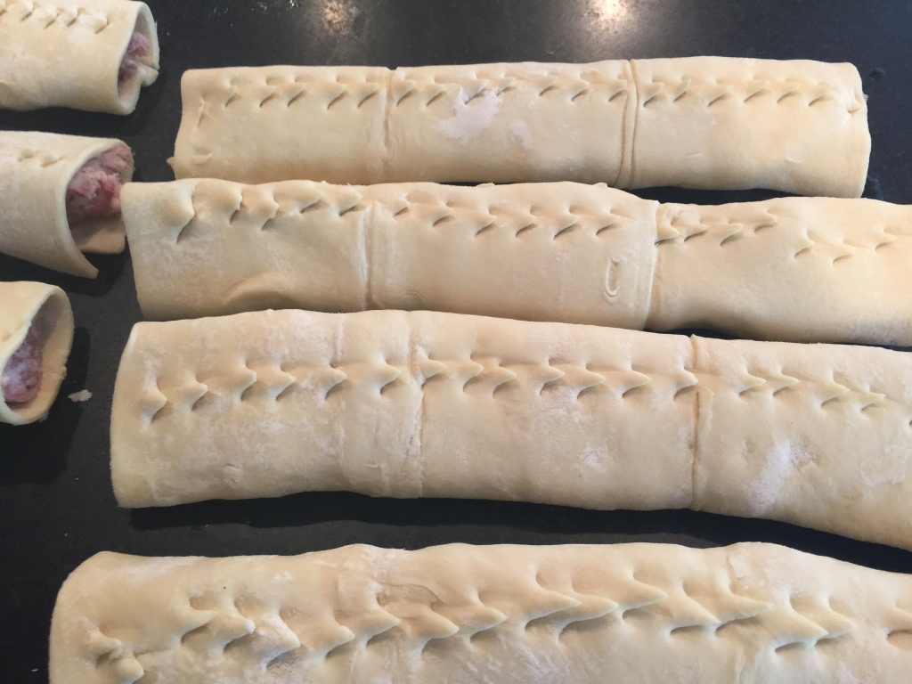 uncooked sausage rolls