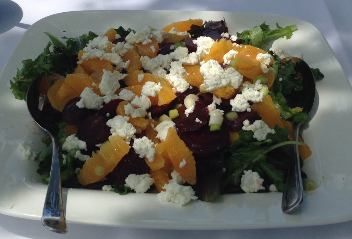 orange and beet Salad with Goat cheese