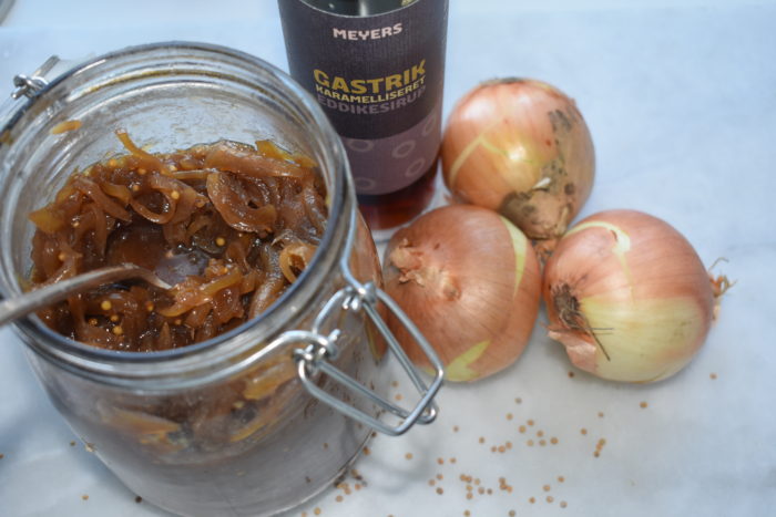 Jar of caramelized onion chutney