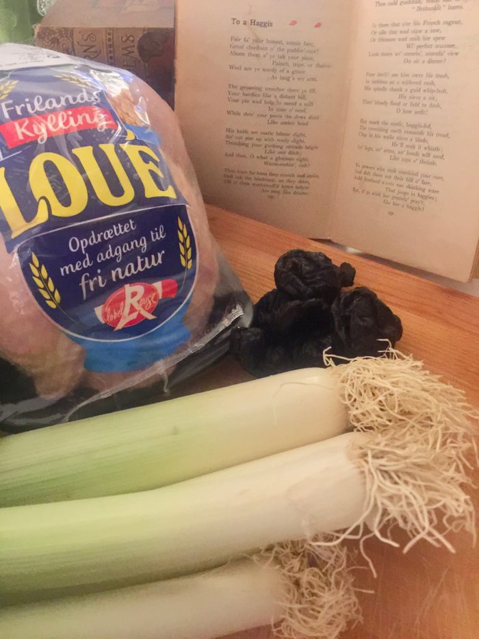 Ingredients for Cock-a-leekie