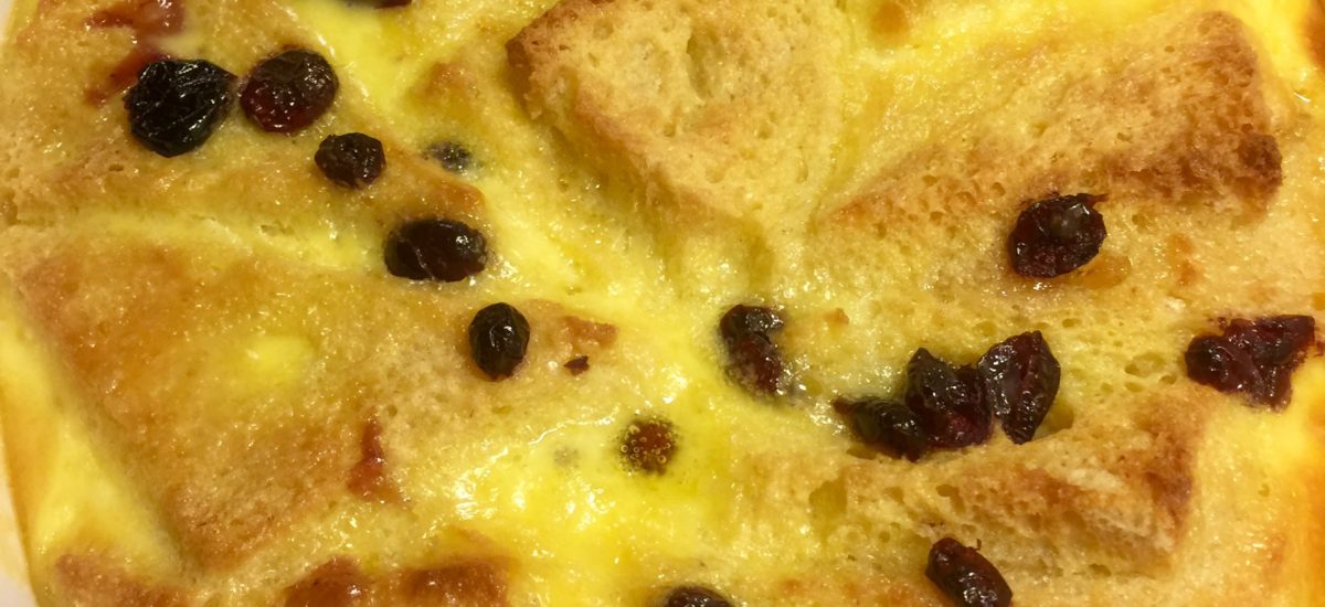 Marmalade Bread and Butter Pudding with Golden Raisins
