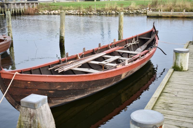 small traditional boat at Roskilde Viking Museum