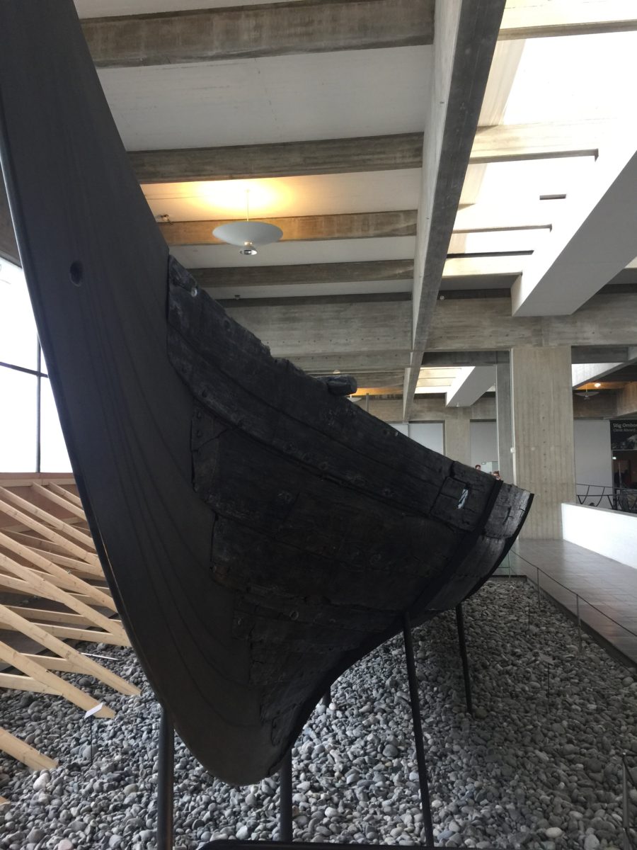 reconstructed boat at viking museum in Roskilde