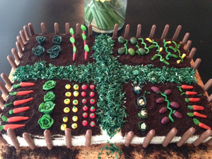 Easter Cake with Vegetable Garden