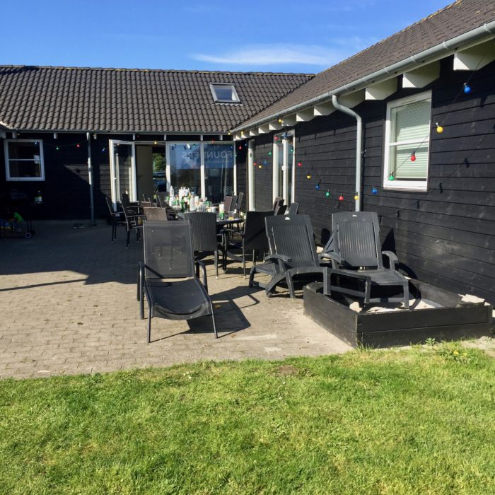 Outdoor grill and tables at our Sommerhus