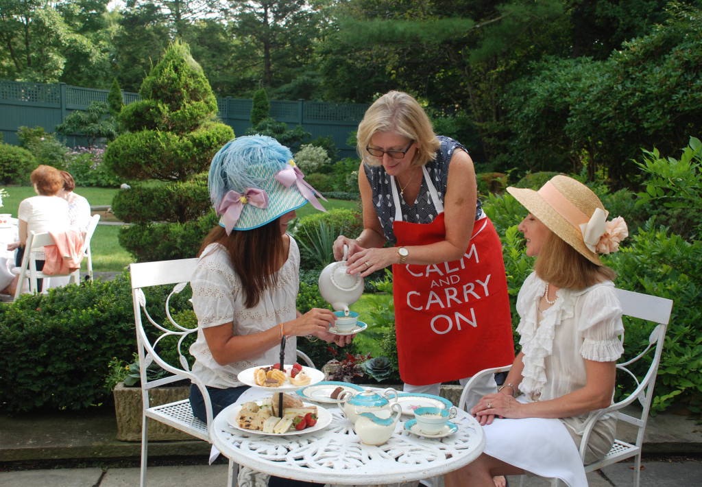 Denise serving absolutely fabulous afternoon tea to Marianne and Allie at the Darien Community Association