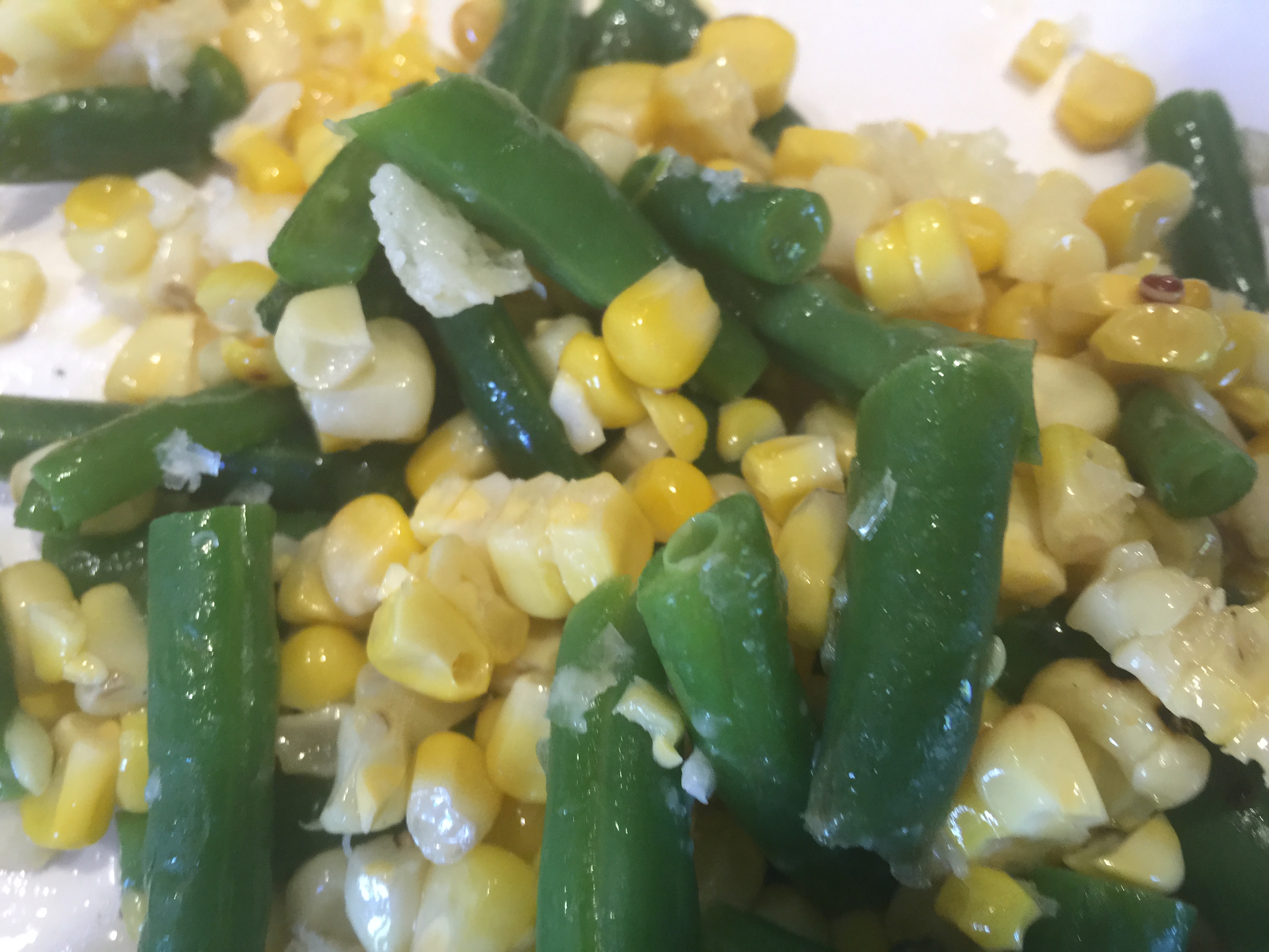 Green Beans with Roasted Corn and Manchego
