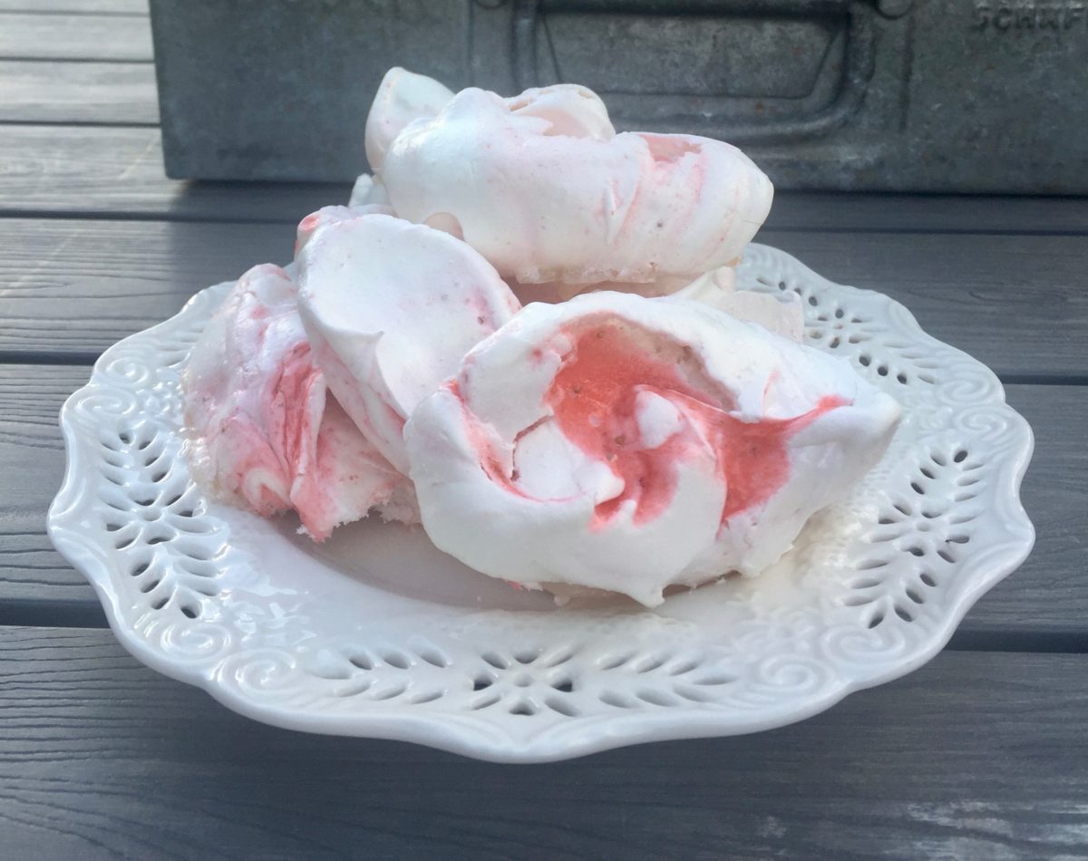 Red Fruit Swirl Meringues