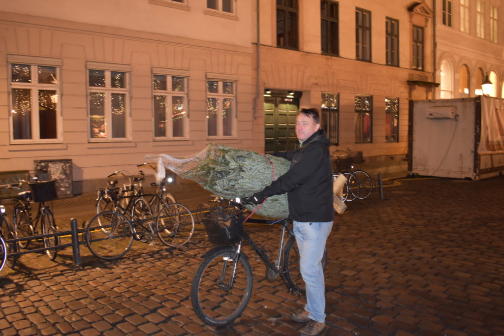 Taking the Christmas Tree home in Copenhagen
