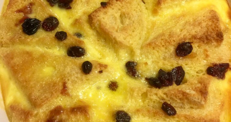 Marmalade Bread and Butter Pudding with Golden Raisins