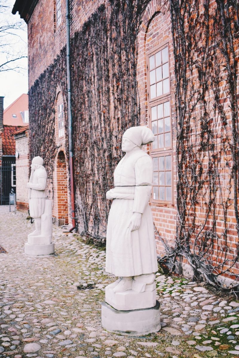 Statues from the Valley of the Norsemen outside the Lapidarium of Kings in Copenhagens