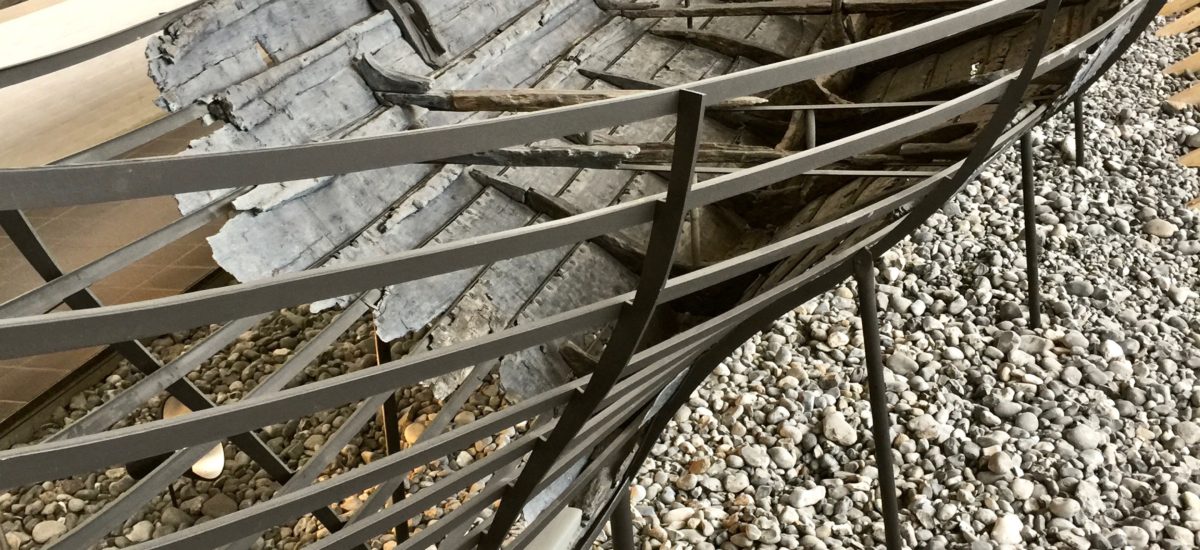 reconstructed boat at viking museum in roskilde