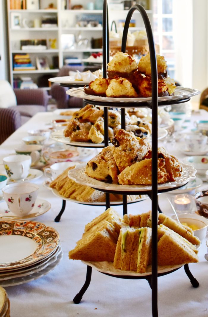 Valentines Afternoon Tea - tiered cake stand with coconut macaroons