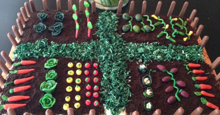 Fun family project – Easter cake with Marzipan Vegetable Garden