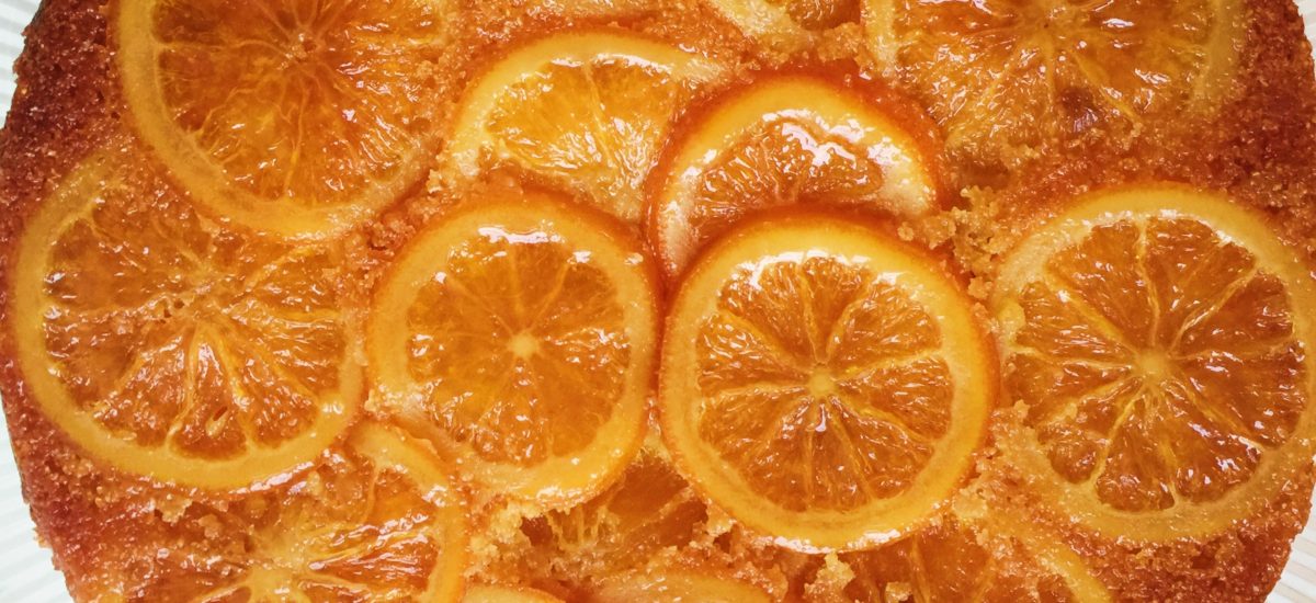 Upside Down Orange and Polenta Cake