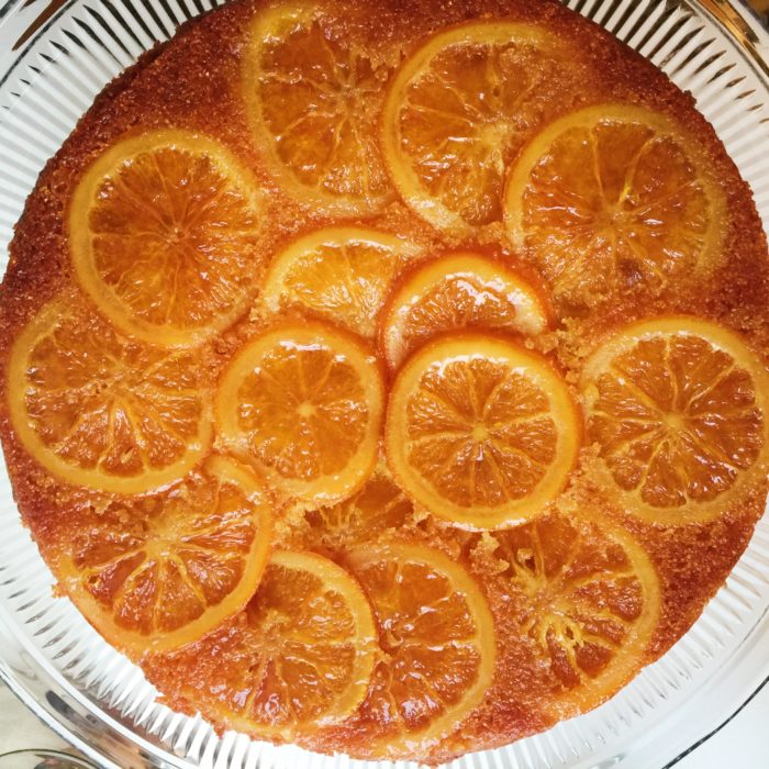 Upside Down Orange and Polenta Cake