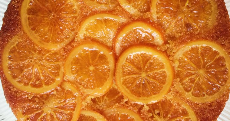 Upside Down Orange and Polenta Cake