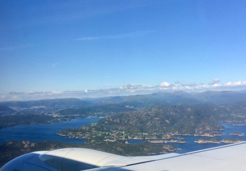 Flying into Bergen, Norway
