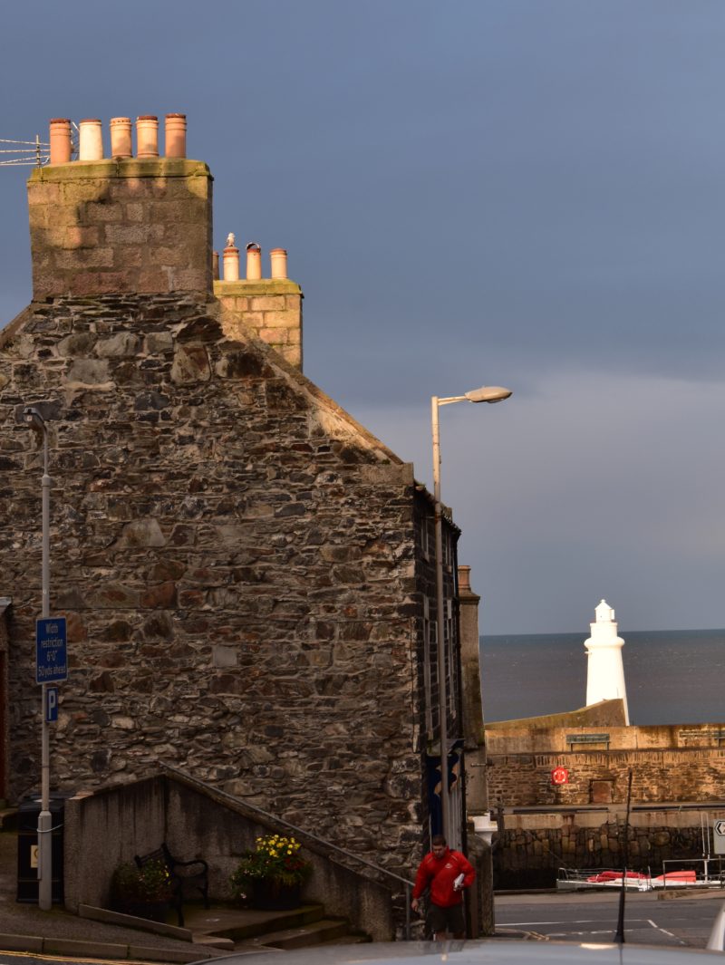 view down Duff Street in Macduff towards the harbour