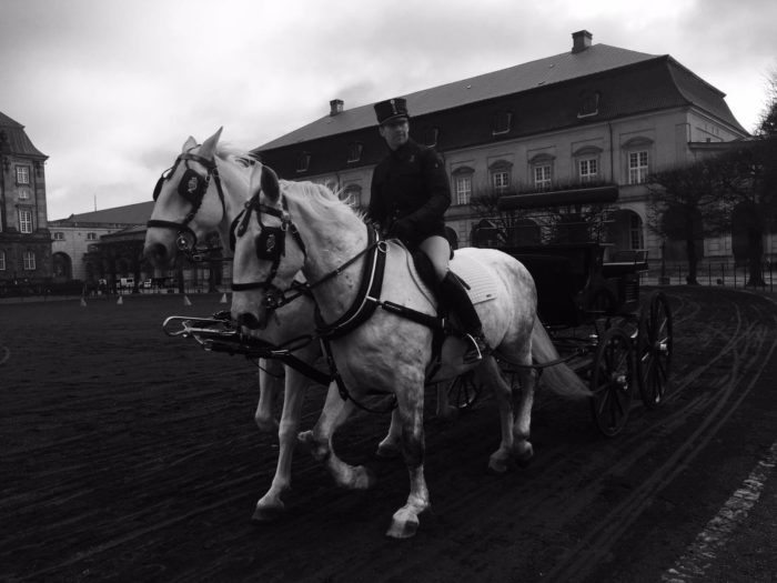 Royal horse carriages at Christianborg Palace