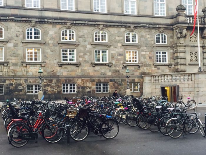 Bikes outside Parliament